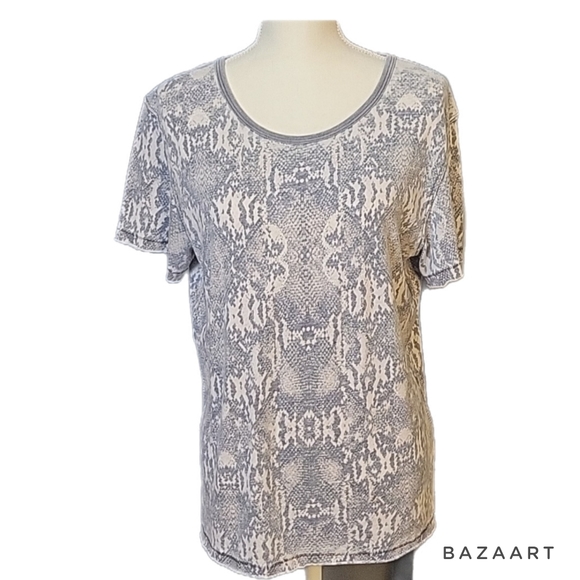 FREE PEOPLE sz Small Gray snakeskin tee - Picture 1 of 6